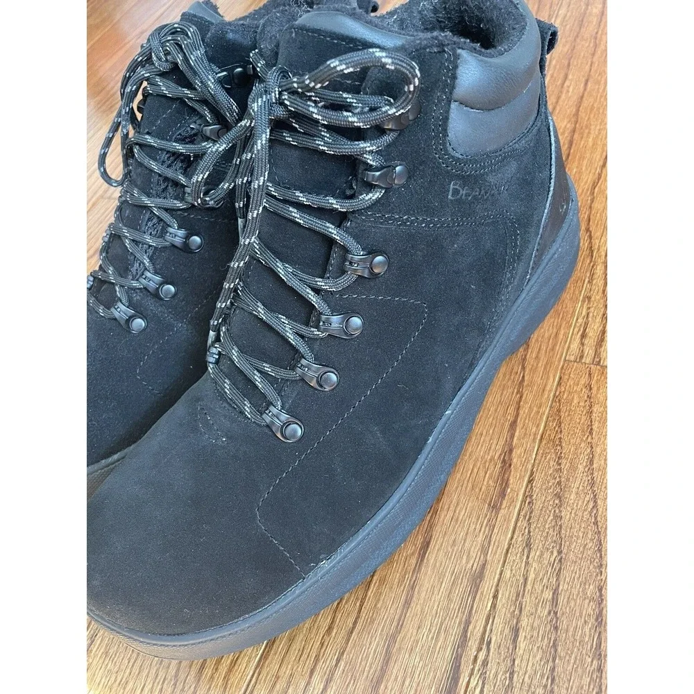 Bearpaw Men‎ 11 Dominic Boots Black Suede Waterproof Sheepskin Insole Leather
